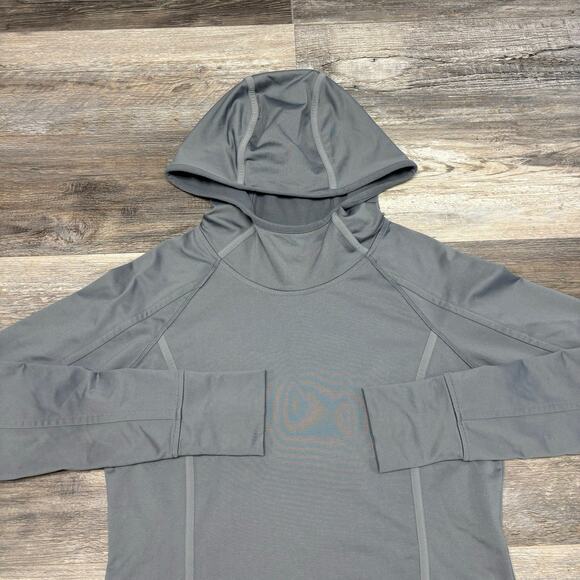 Athleta Plush Tech Fleece Gray Womens M Stretch Gym Running Pullover Hoodie‎ - Picture 2 of 10